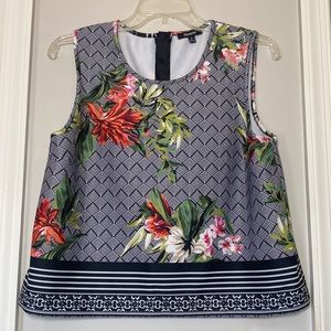 Premise Floral Geometric Print Sleeveless Top M